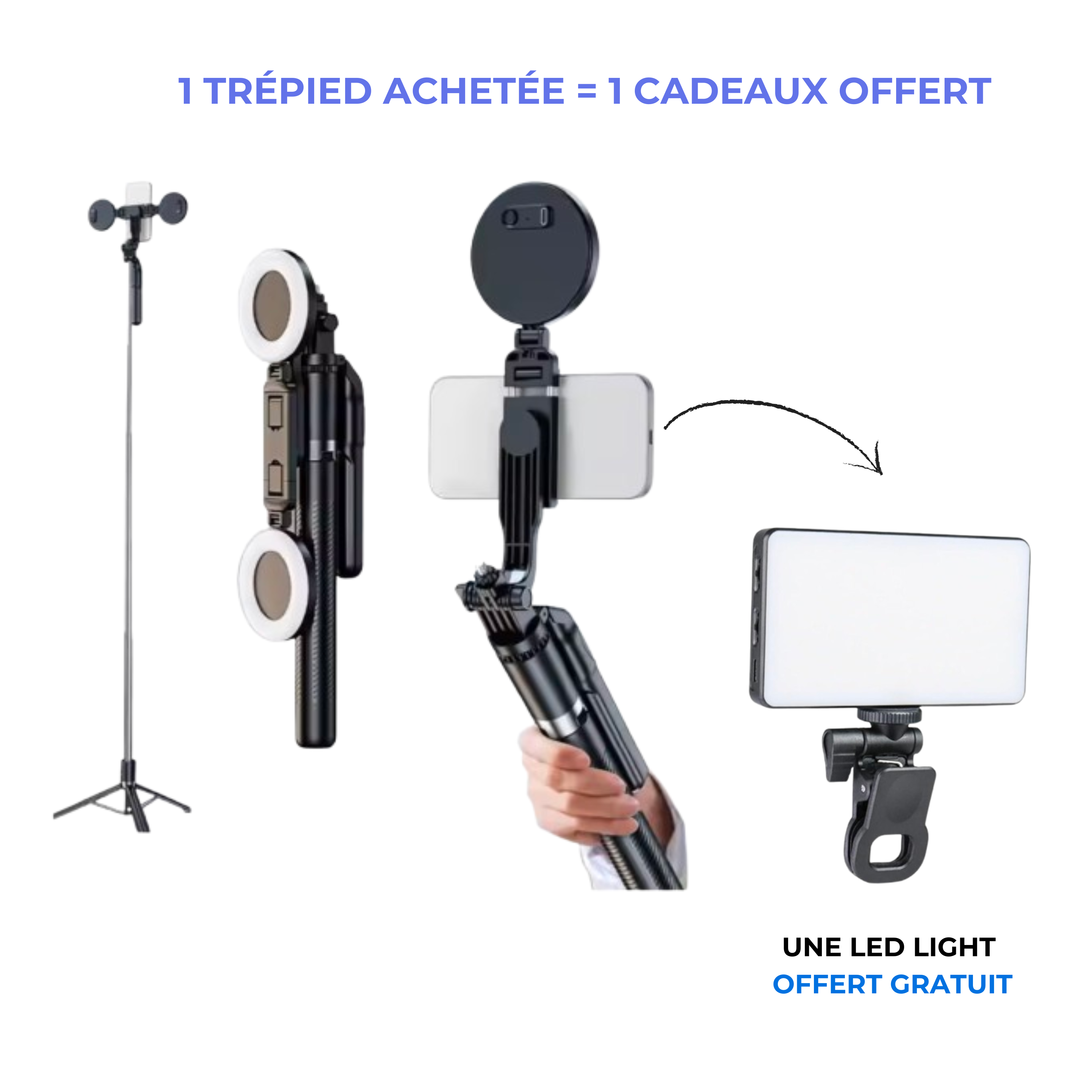 baton de selphie BF ( 1 achetée = une led light offert )