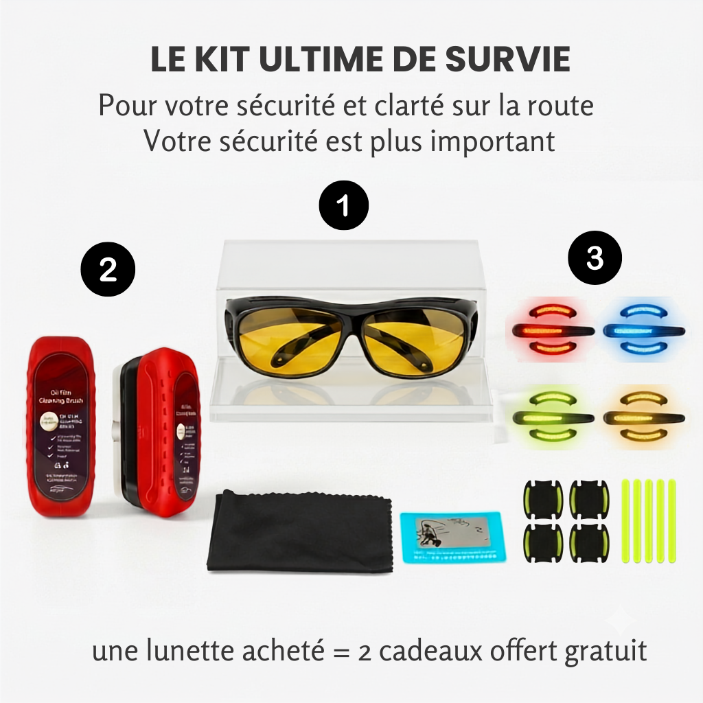 Le kit de survit ultime MALI : une lunette de vision + les stickers phares Offert gratuit