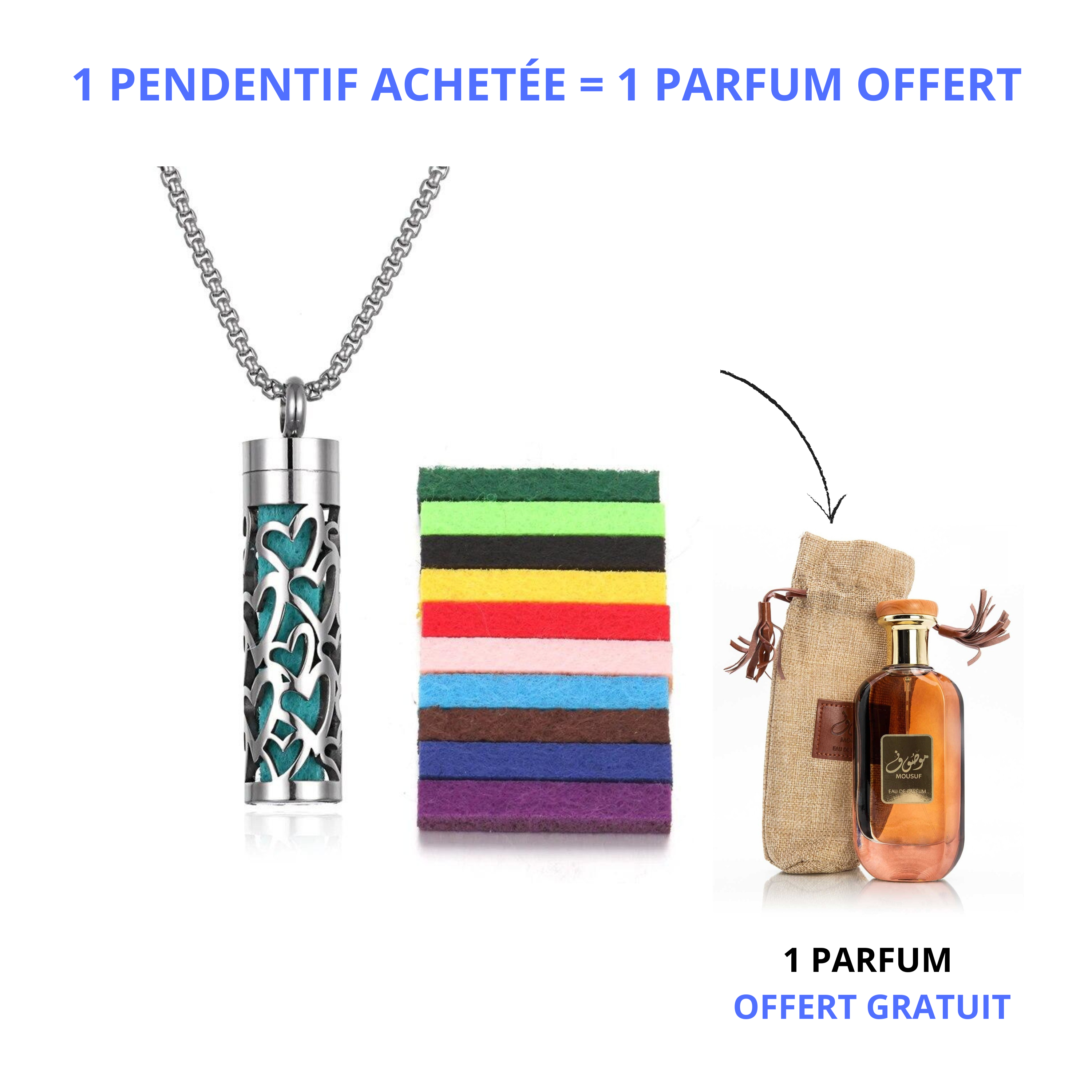Pendentif parfumé bijoux + un mini parfum
