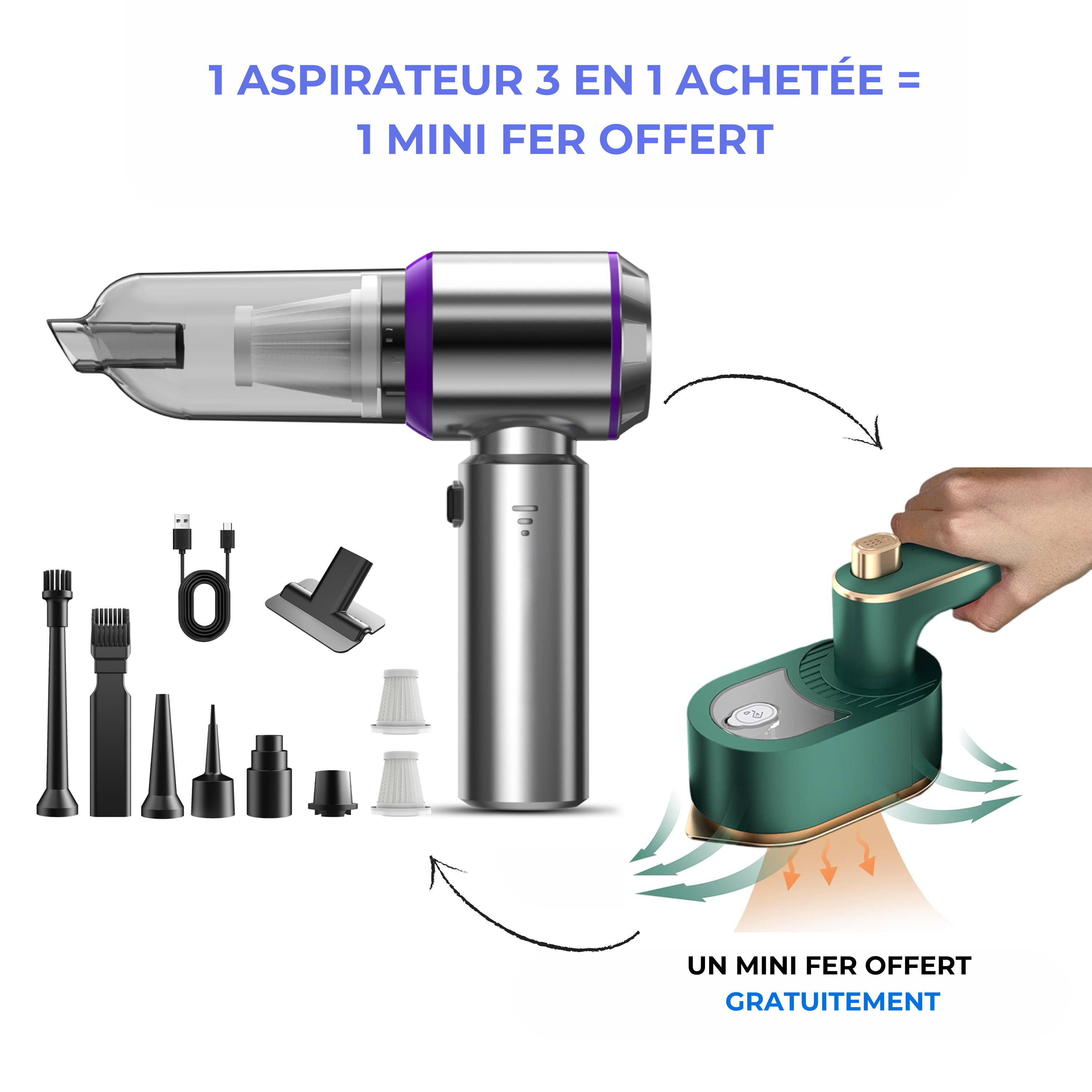 Aspirateur CIV + Un mini fer CIV